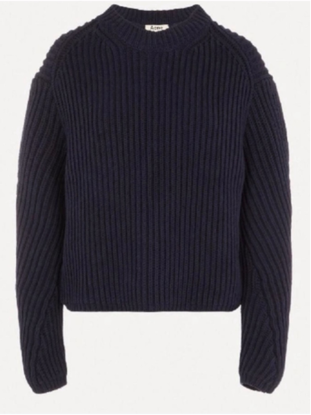 Acne Studios Ribbed Navy Wool Sweater chunky fisherman